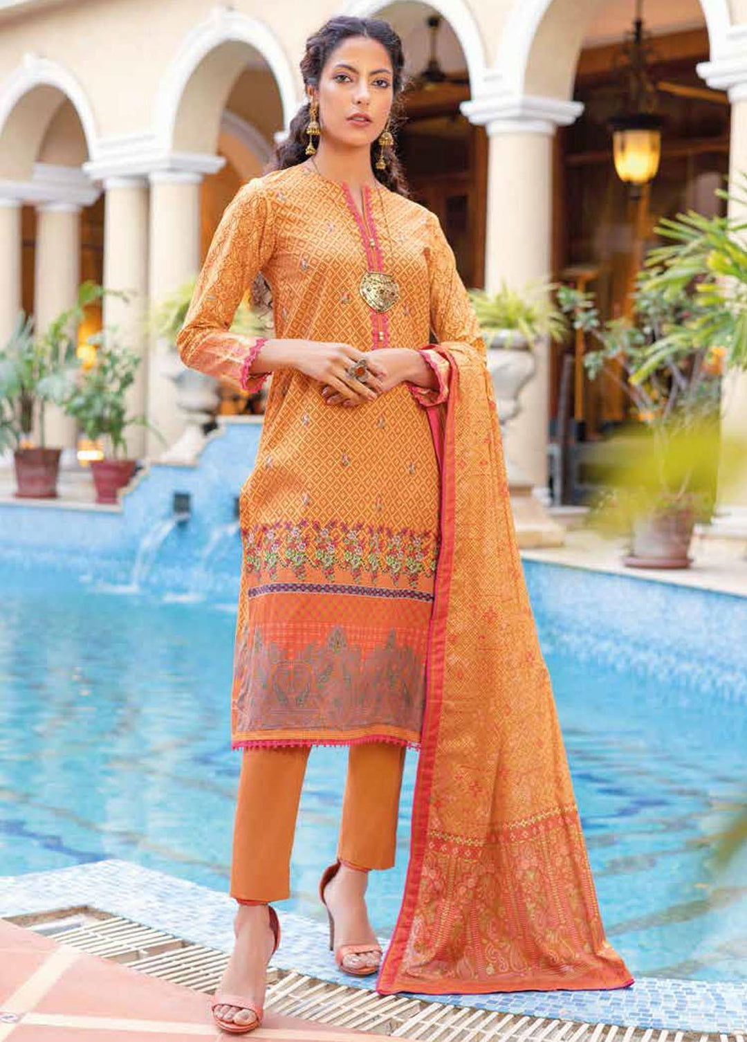 Gul Ahmed Printed Lawn Suits Unstitched 3 Piece GA22SB CL-22082 B - Summer Collection