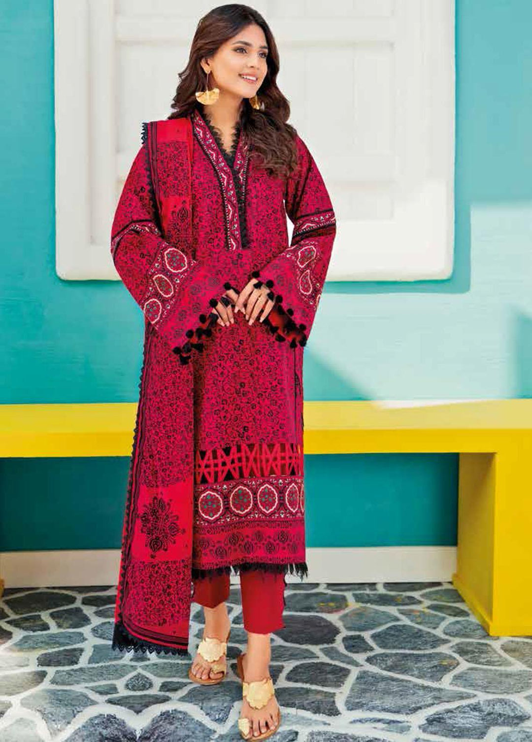 Gul Ahmed Embroidered Lawn Suits Unstitched 3 Piece GA22SB CL-22154 A - Summer Collection