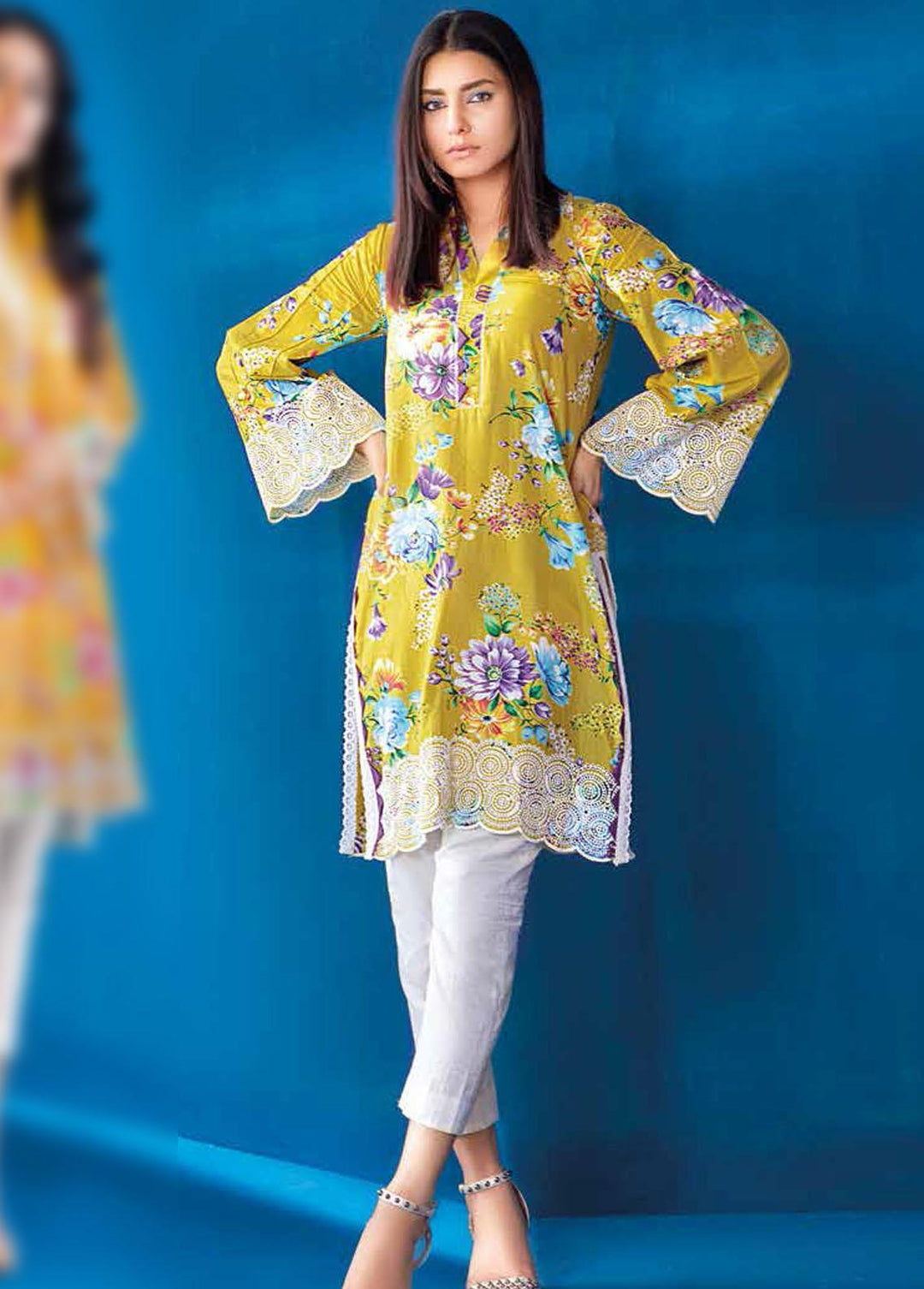 Gul Ahmed Embroidered Lawn Suits Unstitched 2 Piece GA22SB TL-12011 - Summer Collection