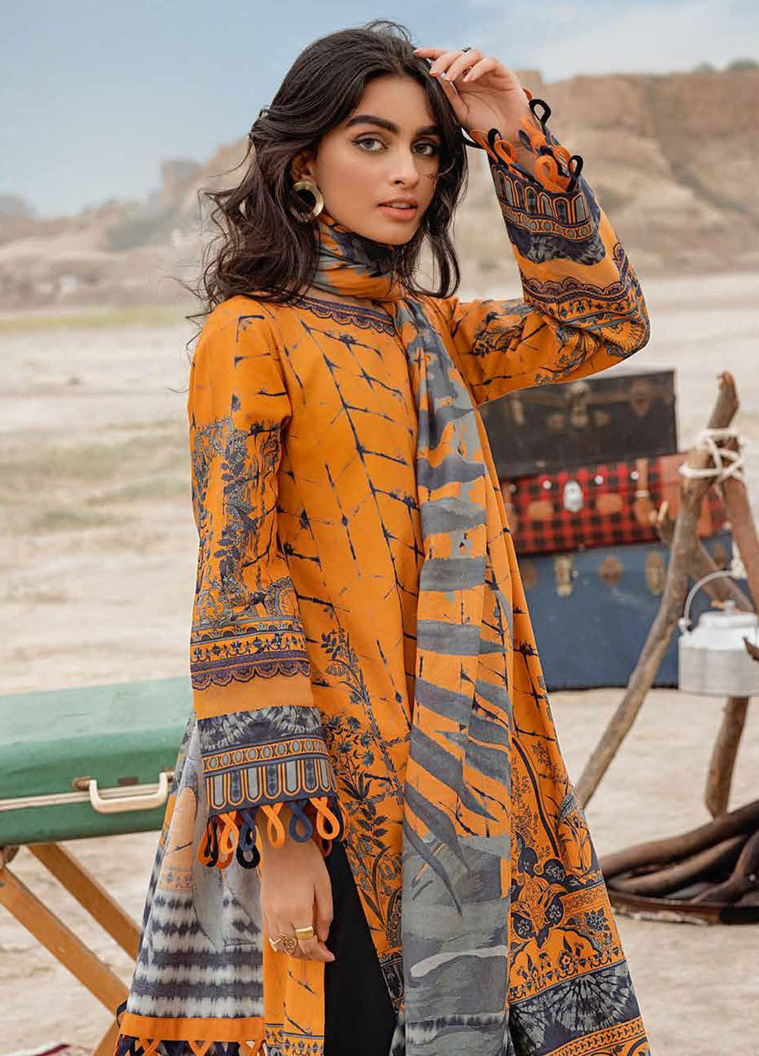 Gul Ahmed Embroidered Corduroy Suits Unstitched 3 Piece GA21WK CD-12001 - Winter Collection