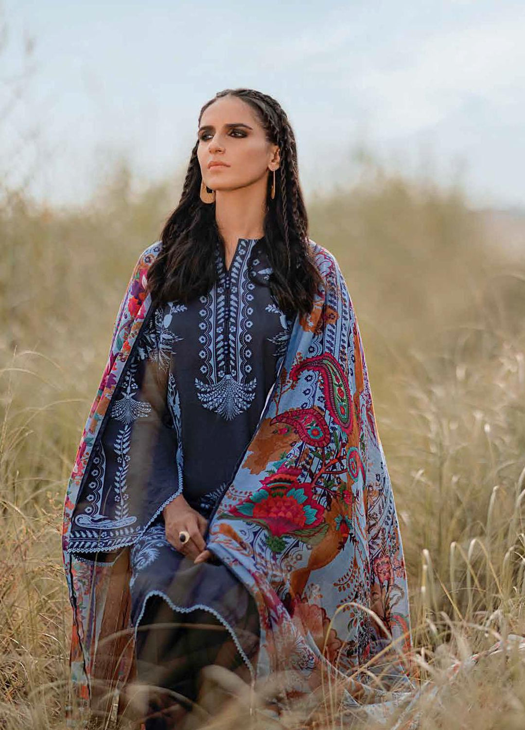 Gul Ahmed Printed Corduroy Suits Unstitched 3 Piece GA21WK CD-12009A - Winter Collection