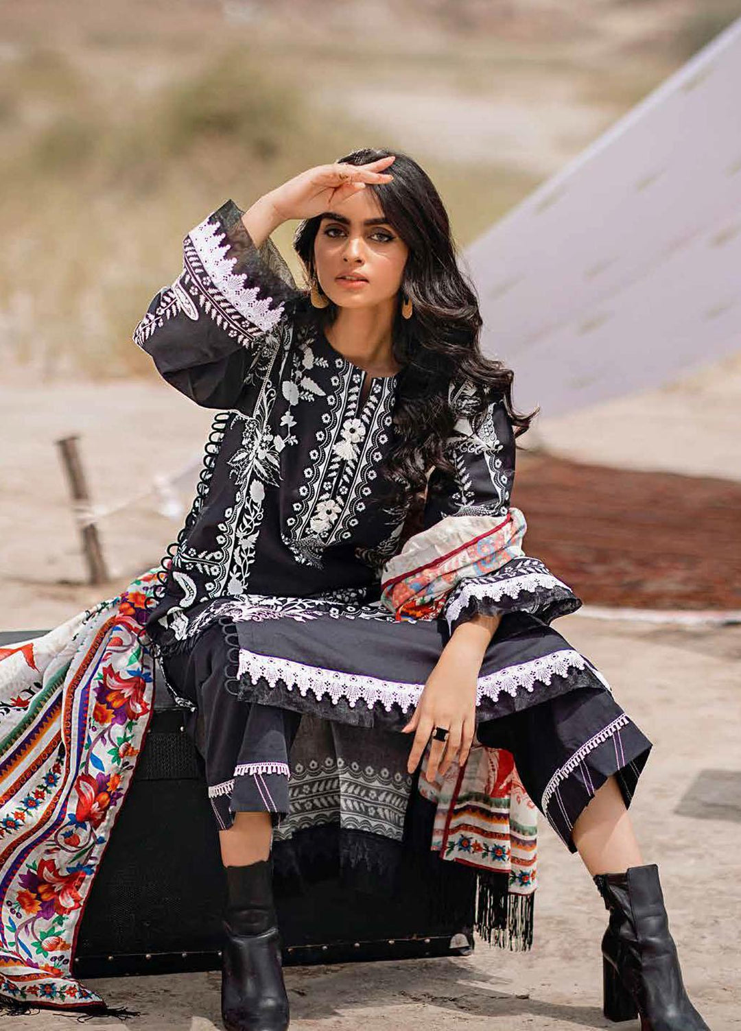 Gul Ahmed Printed Corduroy Suits Unstitched 3 Piece GA21WK CD-12009B - Winter Collection