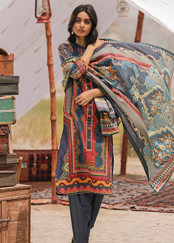 Gul Ahmed Printed Corduroy Suits Unstitched 3 Piece GA21WK CD-12013B - Winter Collection