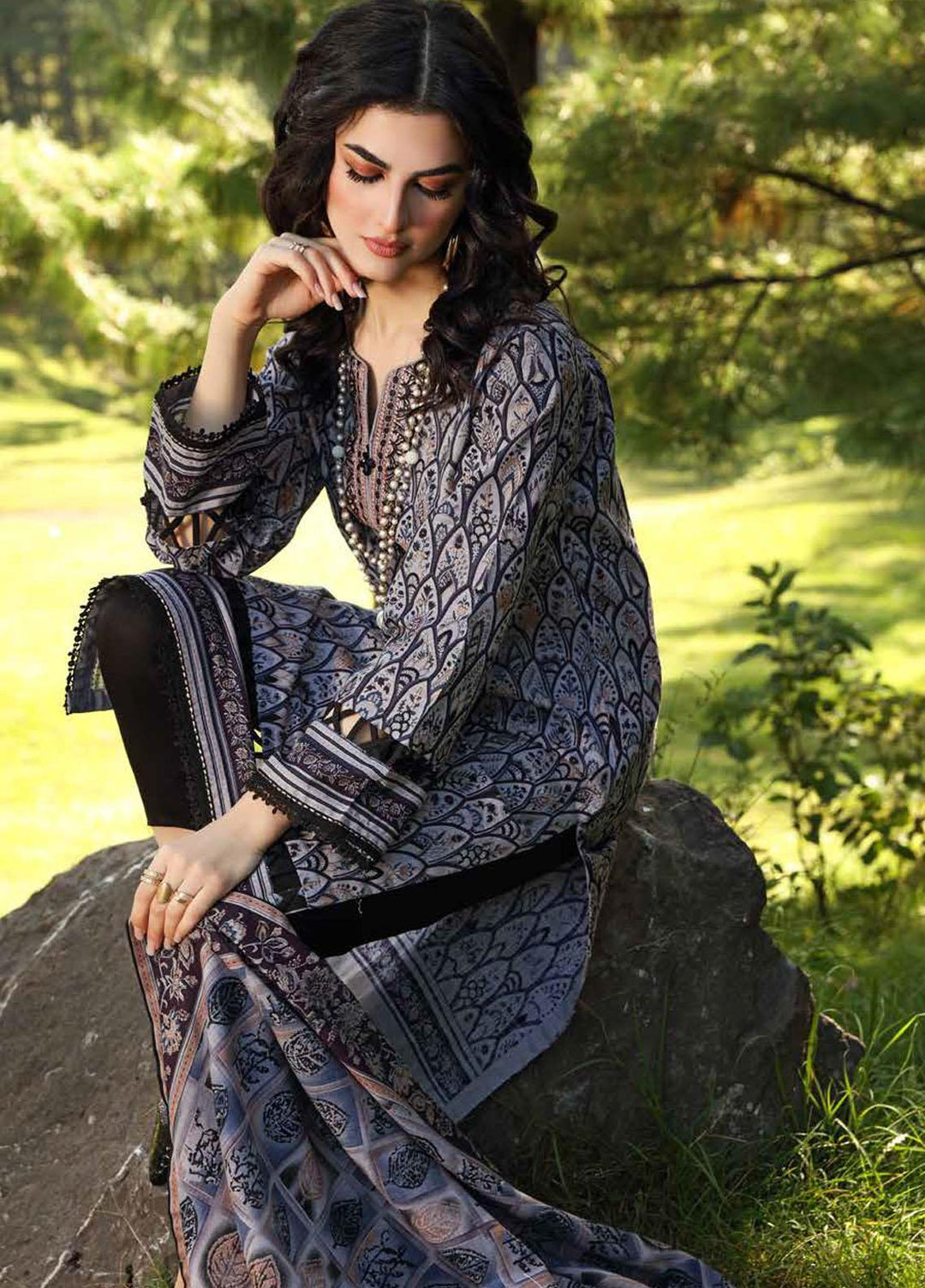 Gul Ahmed Embroidered Khaddar Suits Unstitched 2 Piece GA21WK TK-12003 - Winter Collection
