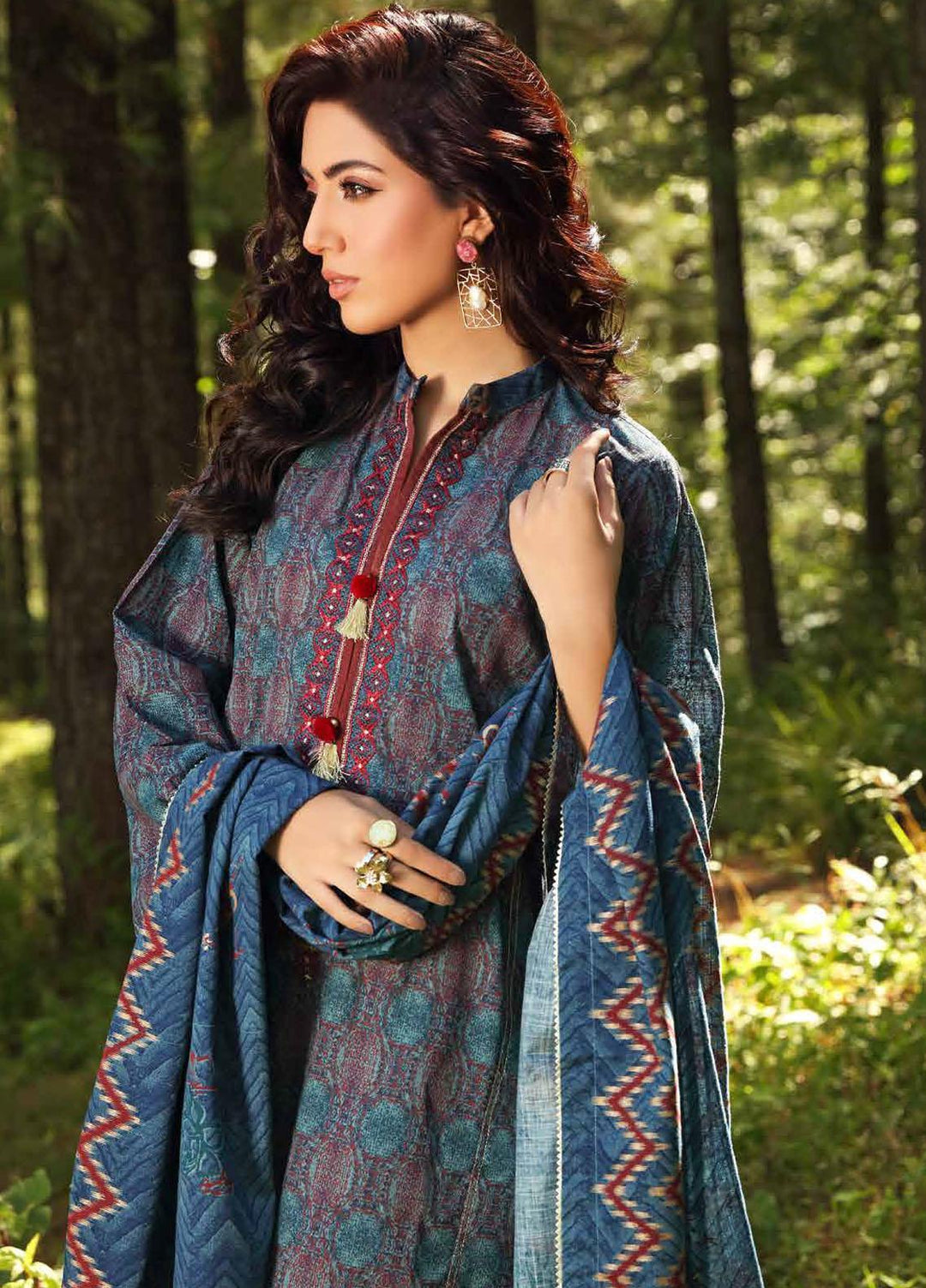 Gul Ahmed Embroidered Khaddar Suits Unstitched 2 Piece GA21WK TK-12004 - Winter Collection