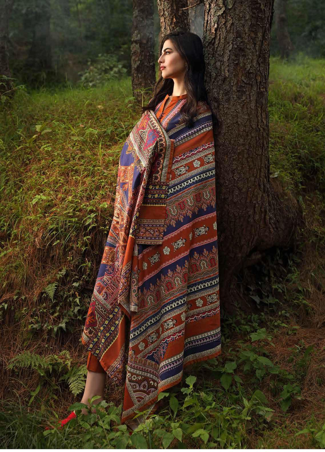 Gul Ahmed Printed Khaddar Suits Unstitched 2 Piece GA21WK TK-12011B - Winter Collection