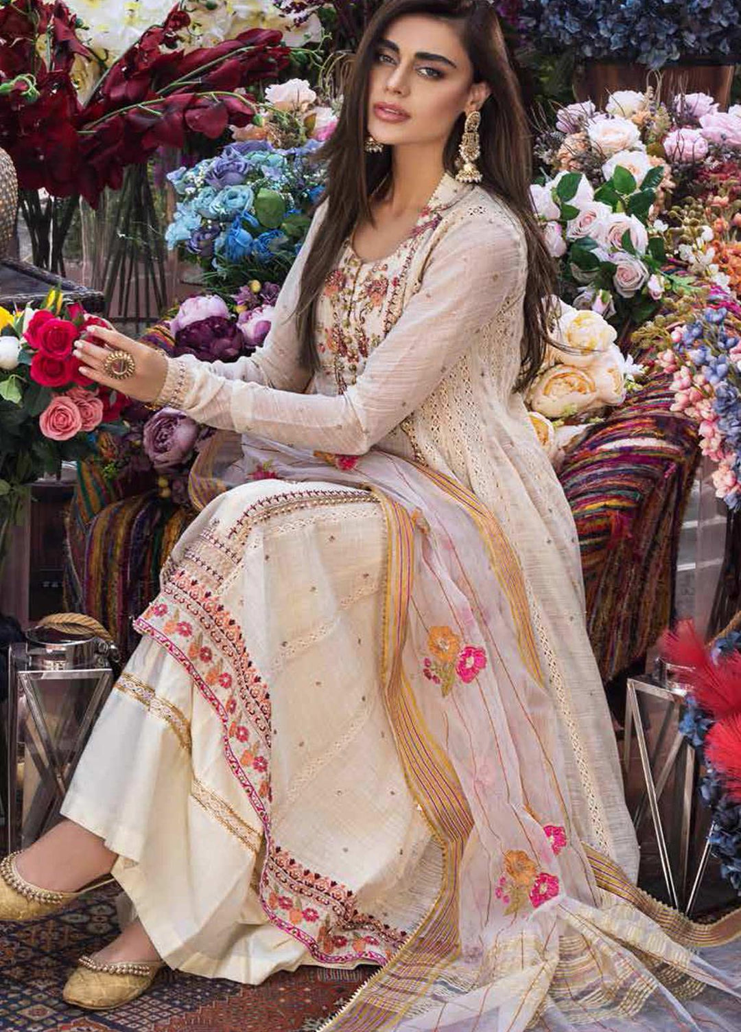 Gul Ahmed Embroidered Dobby Suits Unstitched 3 Piece GA21FL 12225 Nadira - Luxury Festive Collection