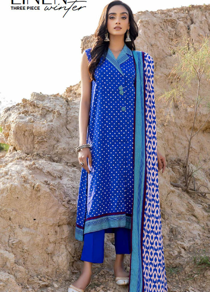 Gul Ahmed Printed Linen Suits Unstitched 3 Piece GA22LN LT-22017A - Winter Collection