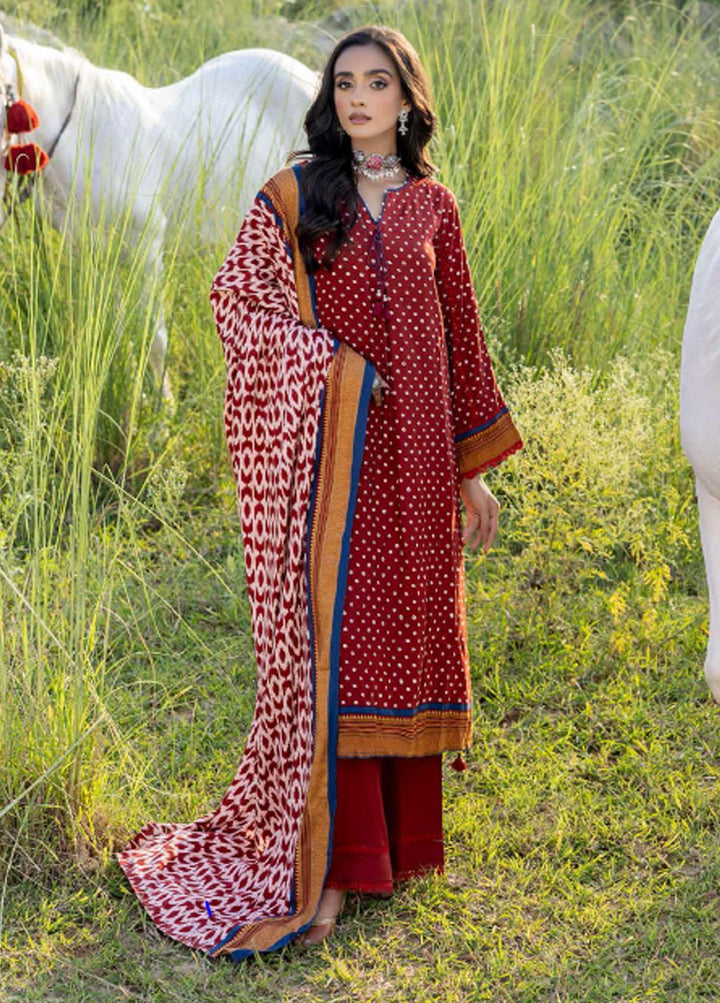 Gul Ahmed Printed Linen Suits Unstitched 3 Piece GA22LN LT-22017B - Winter Collection