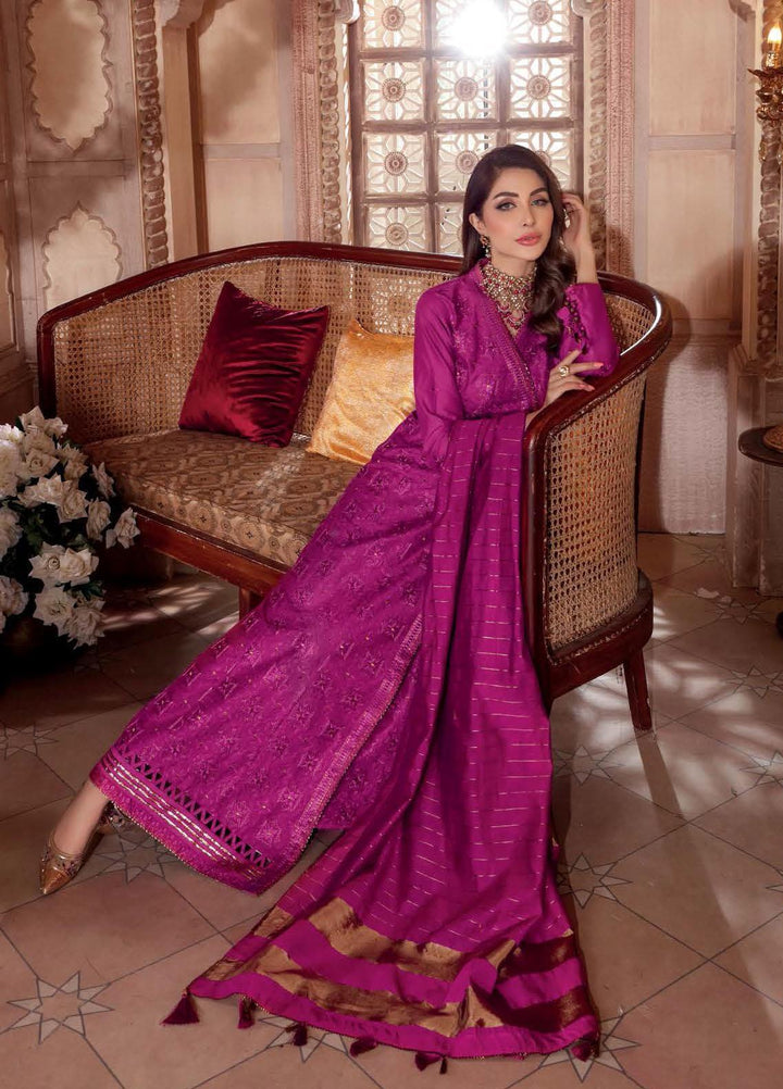 Gul Ahmed Embroidered Zari Suits Unstitched 3 Piece GA22LF FE12195 - Luxury Eid Collection