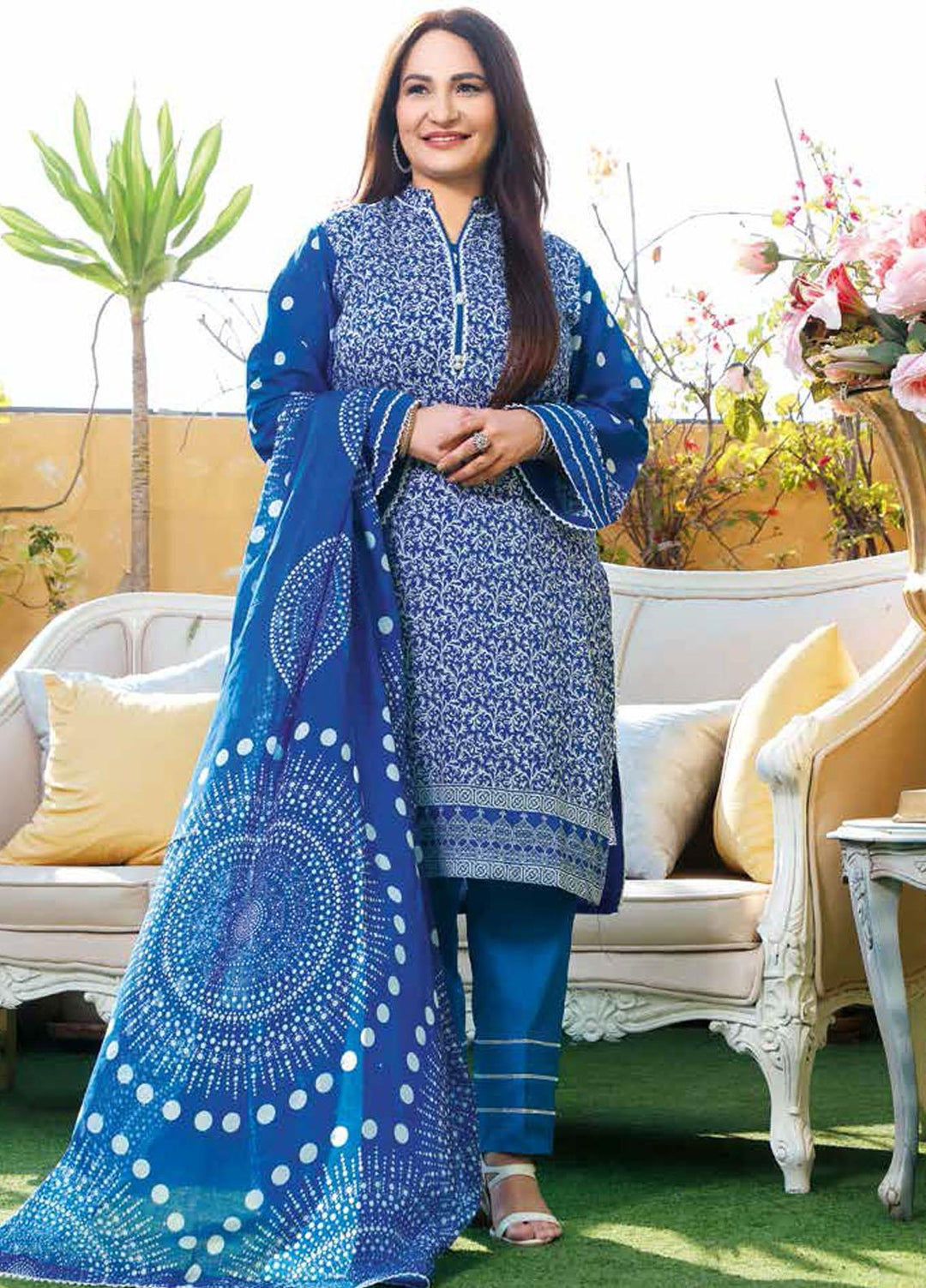 Gul Ahmed Printed Lawn Suits Unstitched 3 Piece GA22ML CL-22189 A - Summer Collection