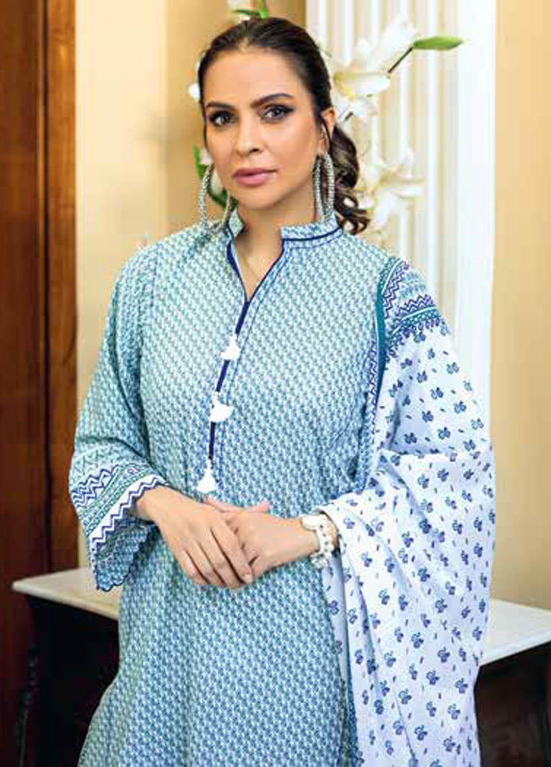 Gul Ahmed Printed Lawn Suits Unstitched 3 Piece GA21M CL-1096 B - Summer Collection