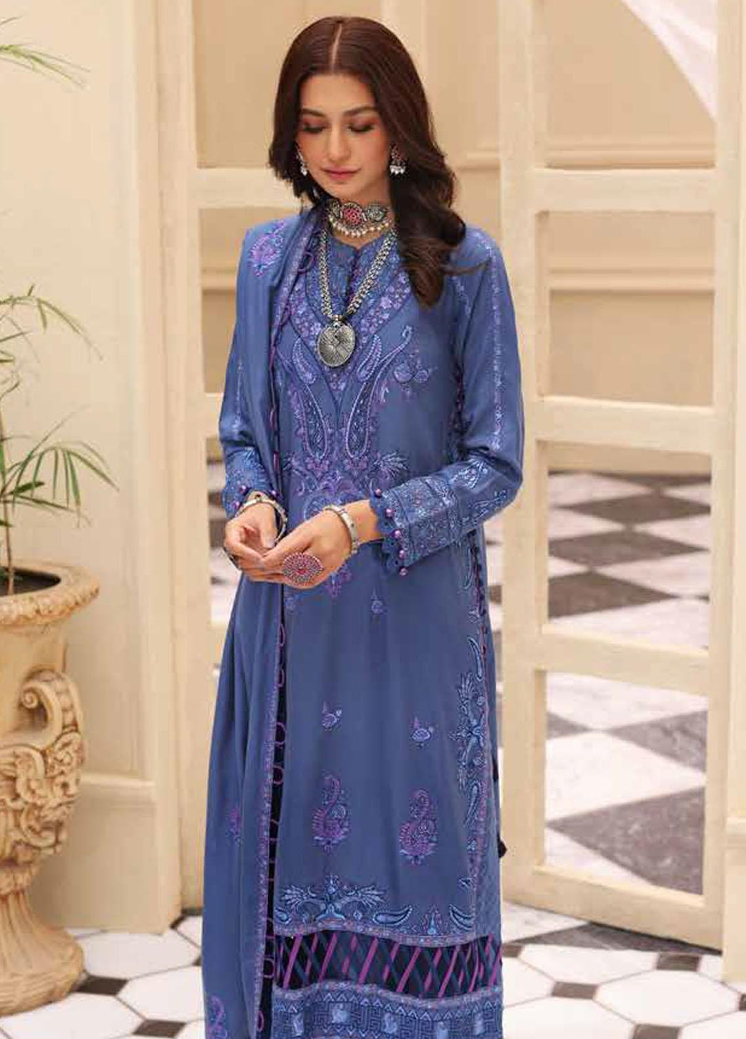 Gul Ahmed Embroidered  Suits Unstitched 3 Piece GA22WL AP-22020 - Winter Collection
