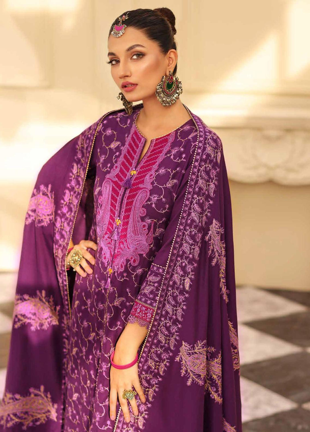 Gul Ahmed Embroidered  Suits Unstitched 3 Piece GA22WL AP-22022 - Winter Collection