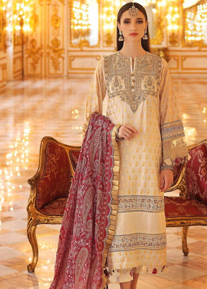 Gul Ahmed Embroidered Jacquard Suits Unstitched 3 Piece GA22WD PRW-22005 - Wedding Collection