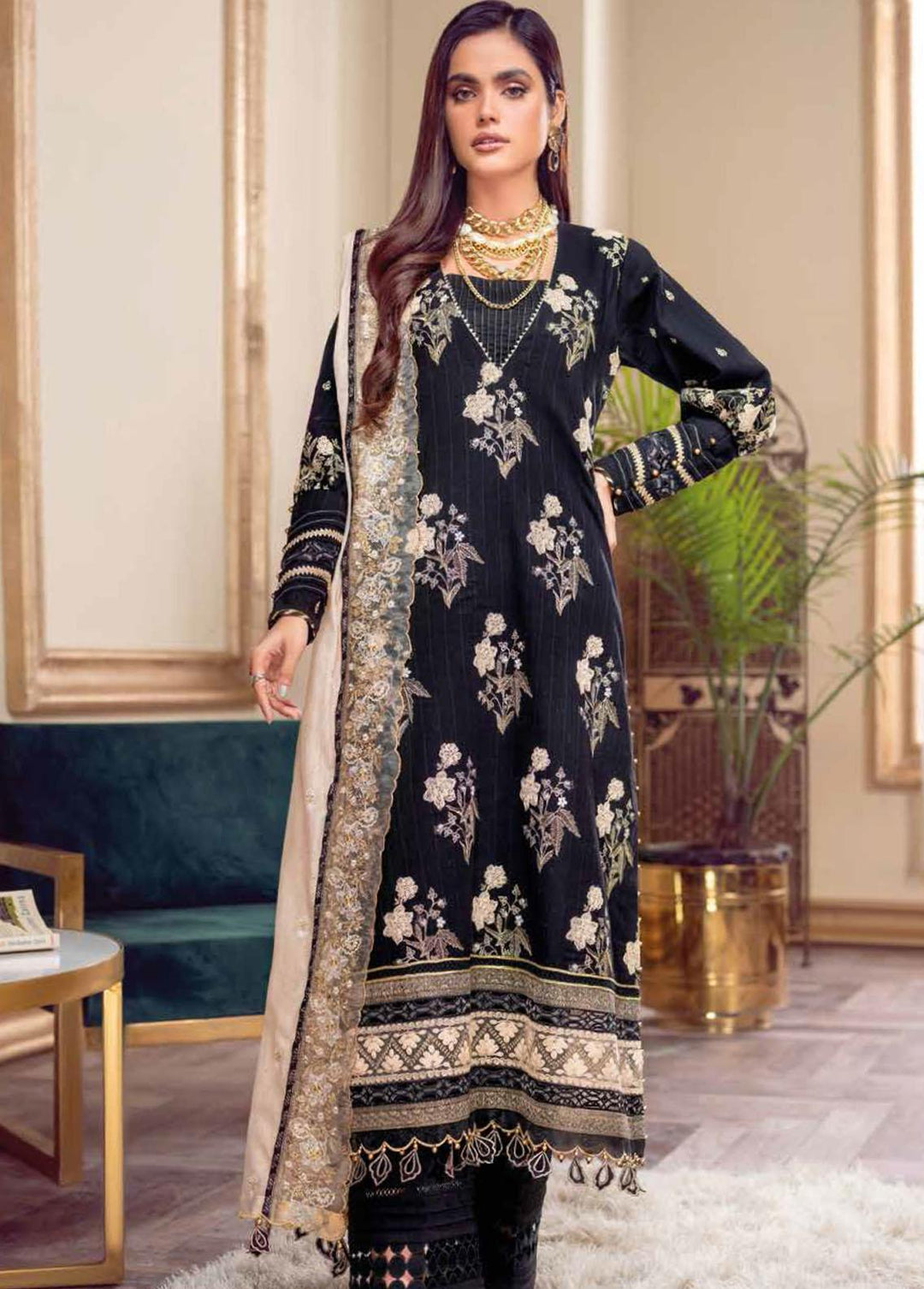 Gul Ahmed Embroidered Lawn Suits Unstitched 3 Piece GA22FS LSV-22032 - Summer Collection