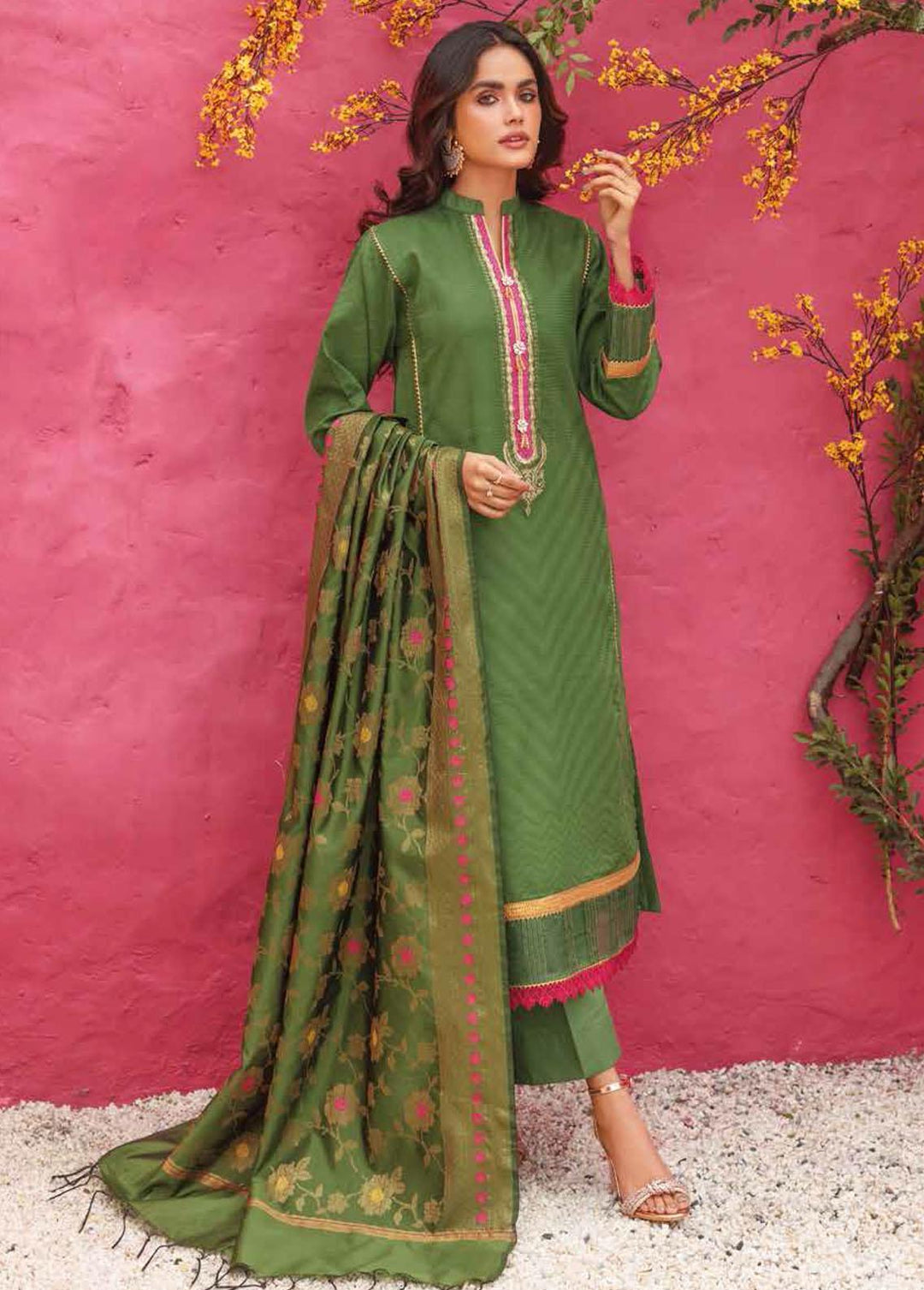 Gul Ahmed Embroidered Lawn Suits Unstitched 3 Piece GA22FS MJ-22005 - Summer Collection