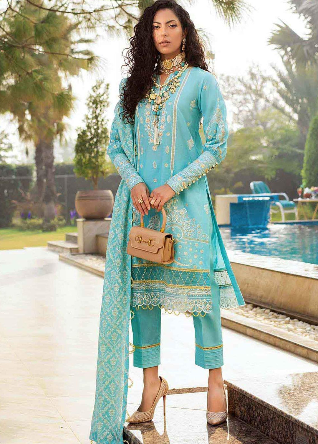 Gul Ahmed Embroidered Lawn Suits Unstitched 3 Piece GA22FS PM-22021 - Summer Collection