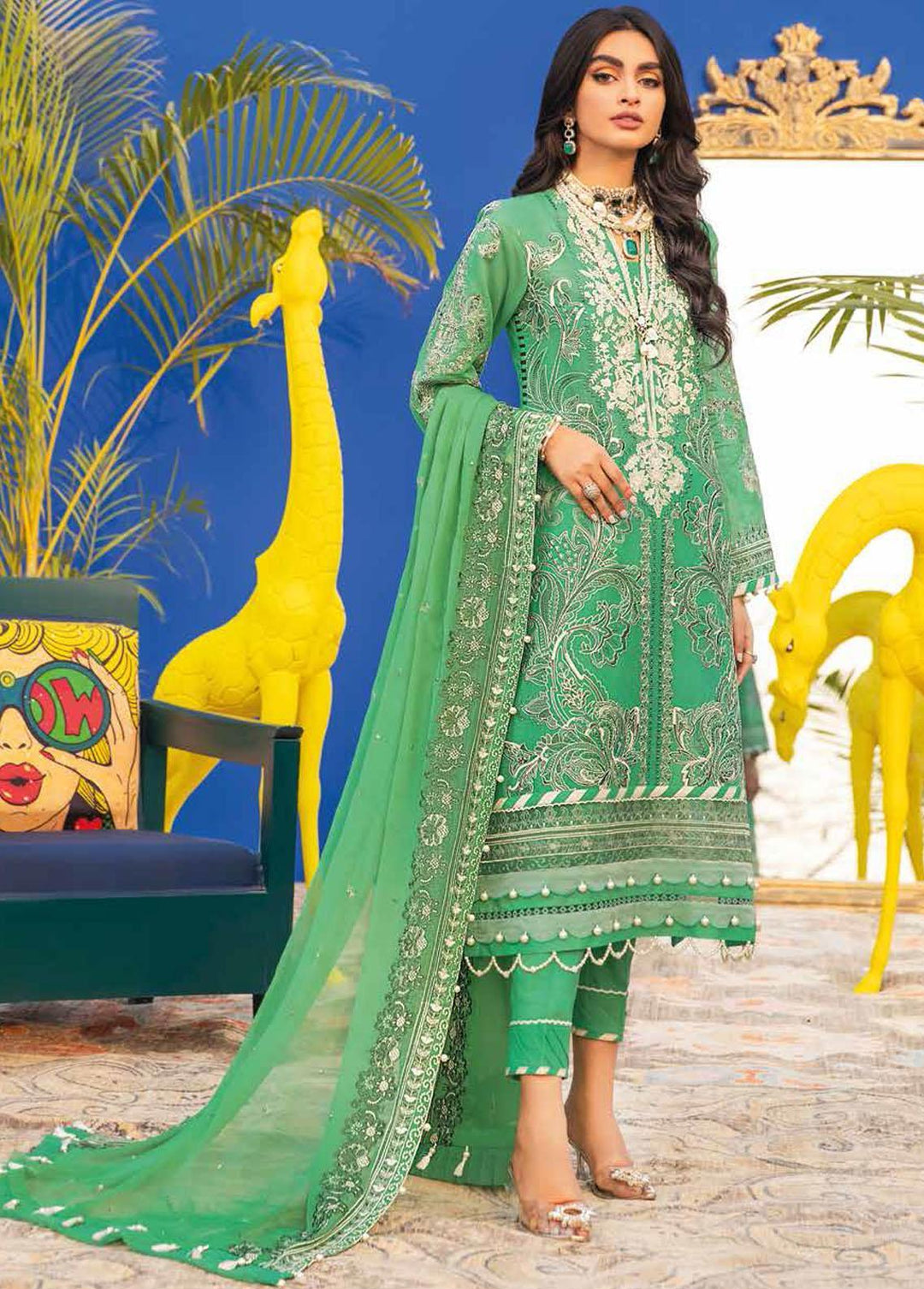 Gul Ahmed Embroidered Lawn Suits Unstitched 3 Piece GA22FS PM-22022 - Summer Collection