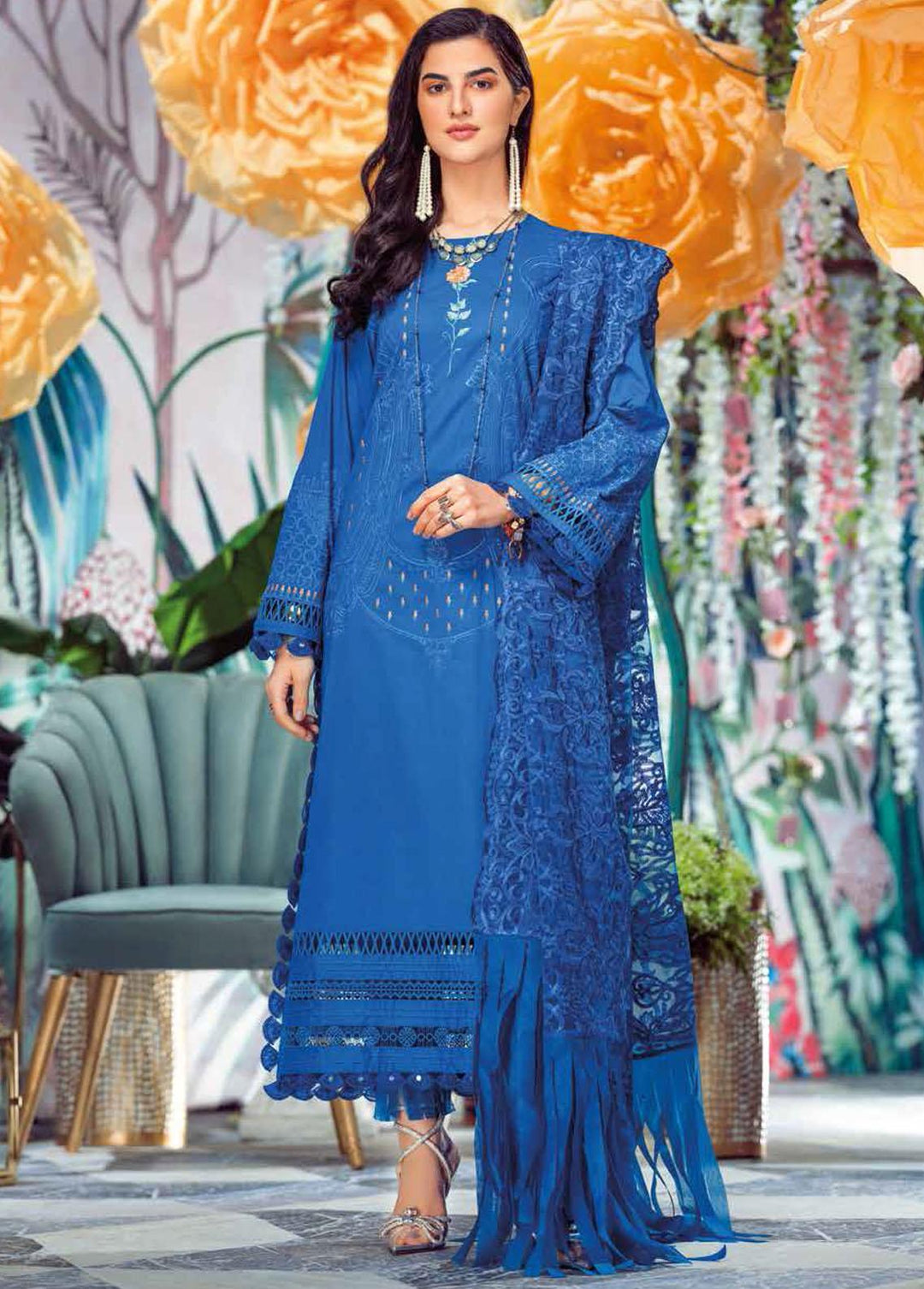 Gul Ahmed Embroidered Lawn Suits Unstitched 3 Piece GA22FS PM-22027 - Summer Collection