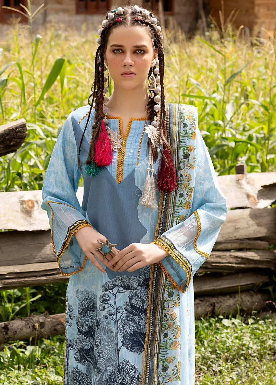 Gul Ahmed Printed Corduroy Suits Unstitched 3 Piece GA24UW CD-42004 - Winter Collection