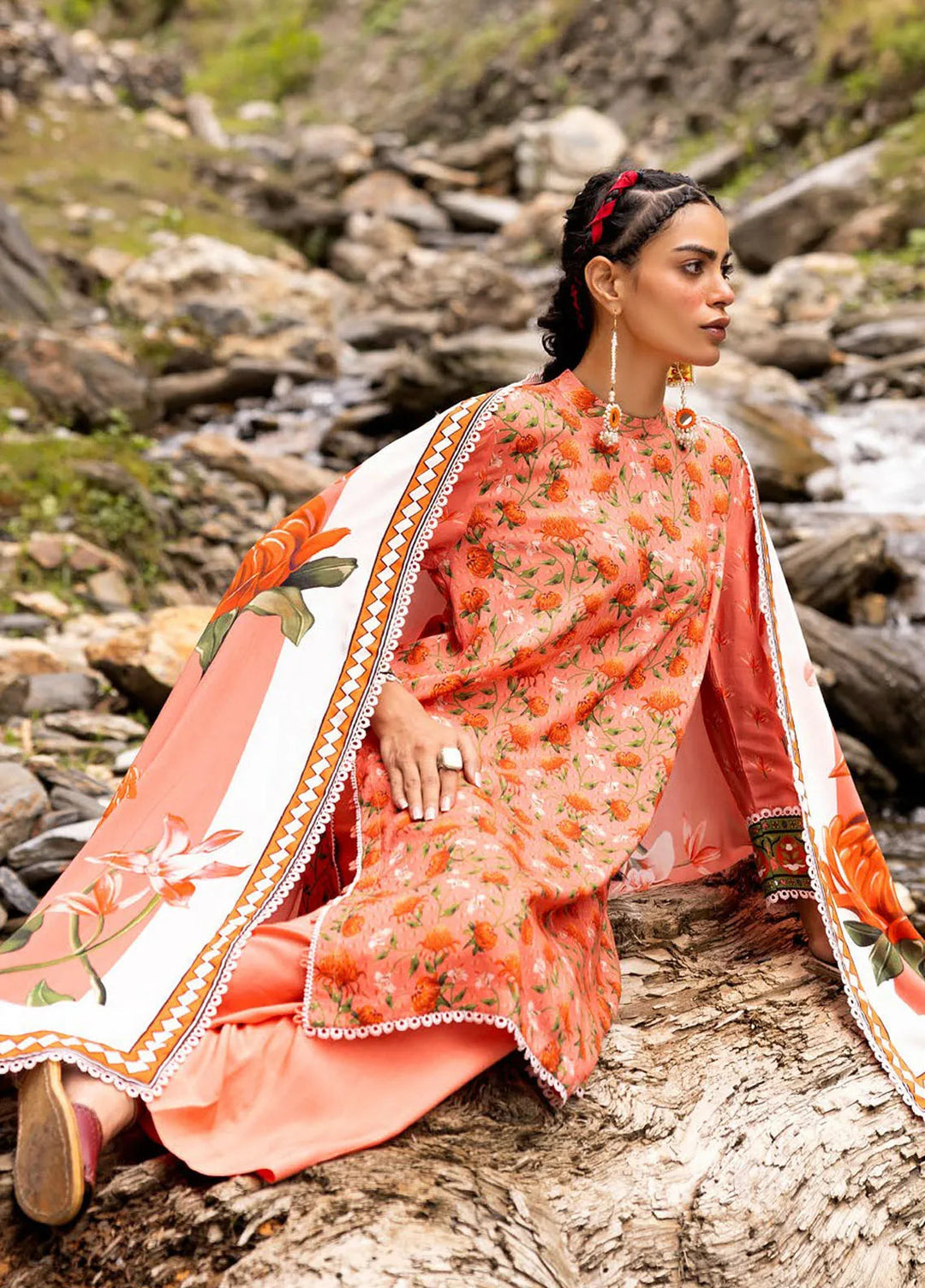 Gul Ahmed Printed Linen Suits Unstitched 3 Piece GA24UW LT-42009 - Winter Collection