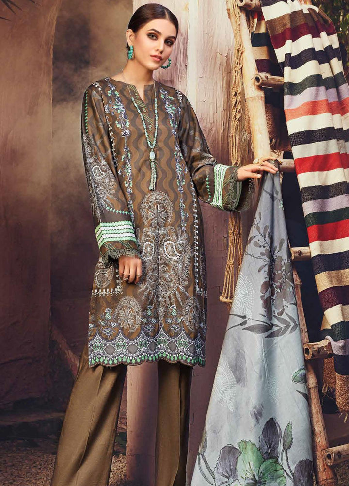 Gul Ahmed Printed Corduroy Suits Unstitched 3 Piece GA21JW CD-12015 B - Winter Collection