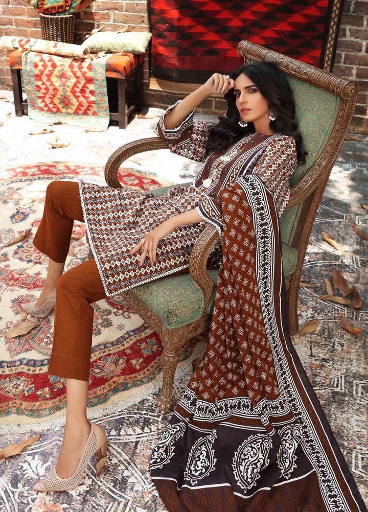 Gul Ahmed Printed Khaddar Suits Unstitched 3 Piece GA21JW K-12010 A - Winter Collection