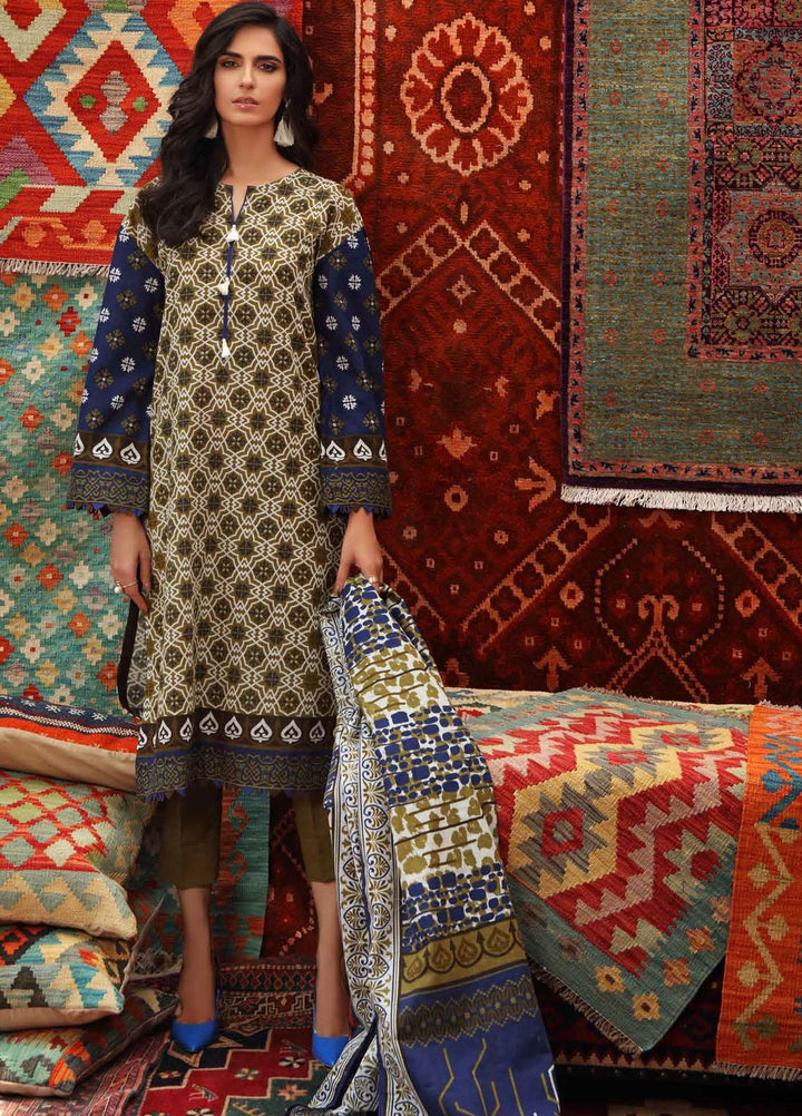 Gul Ahmed Printed Khaddar Suits Unstitched 3 Piece GA21JW K-12025 A   - Winter Collection