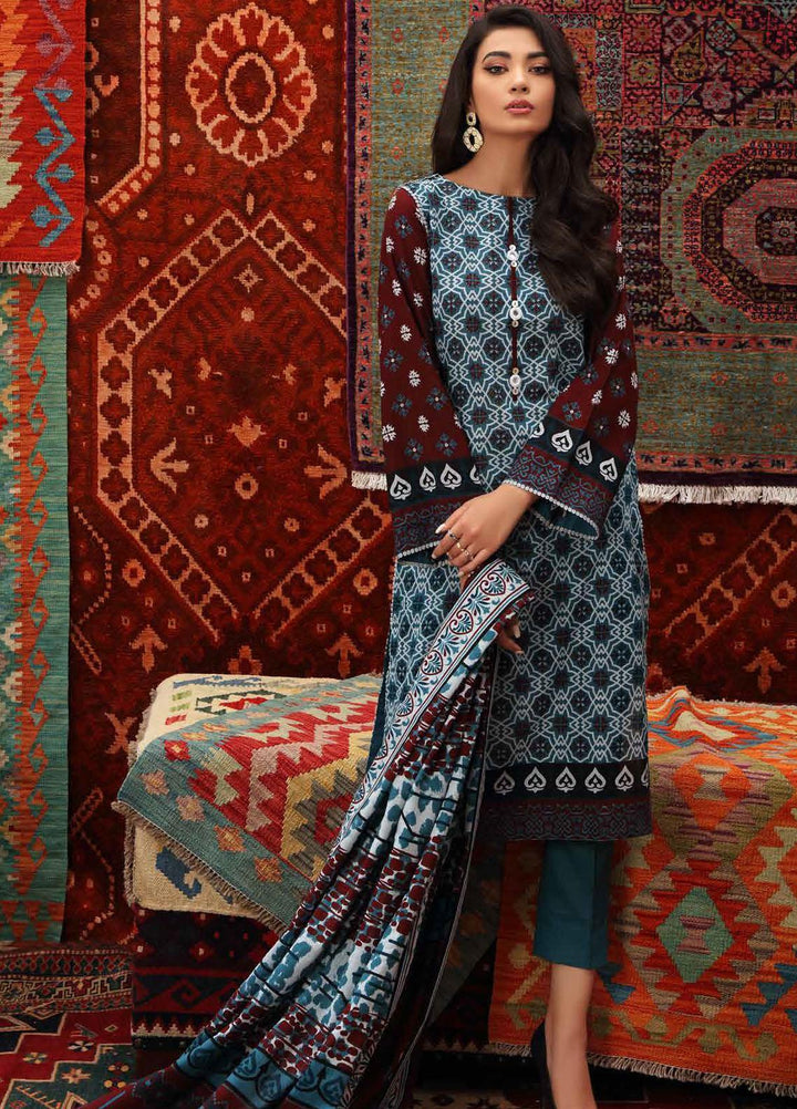 Gul Ahmed Printed Khaddar Suits Unstitched 3 Piece GA21JW K-12025 B  - Winter Collection