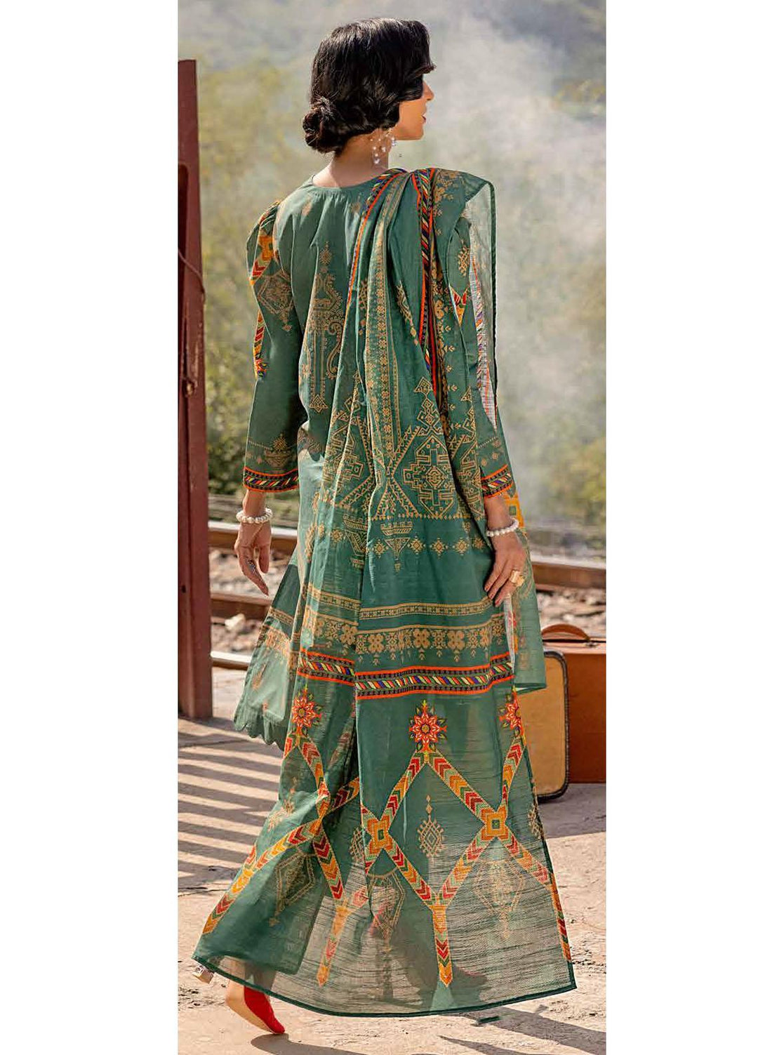 Gul Ahmed Printed Khaddar Suits Unstitched 3 Piece GA21JW K-12026 B   - Winter Collection