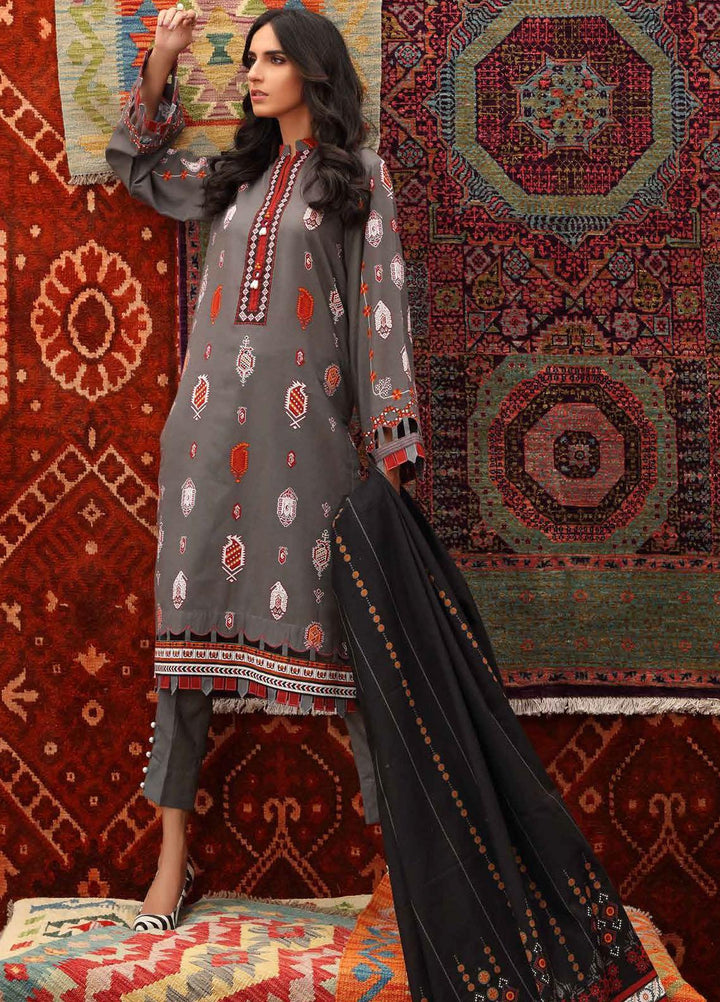 Gul Ahmed Printed Khaddar Suits Unstitched 3 Piece GA21JW K-12034 A - Winter Collection