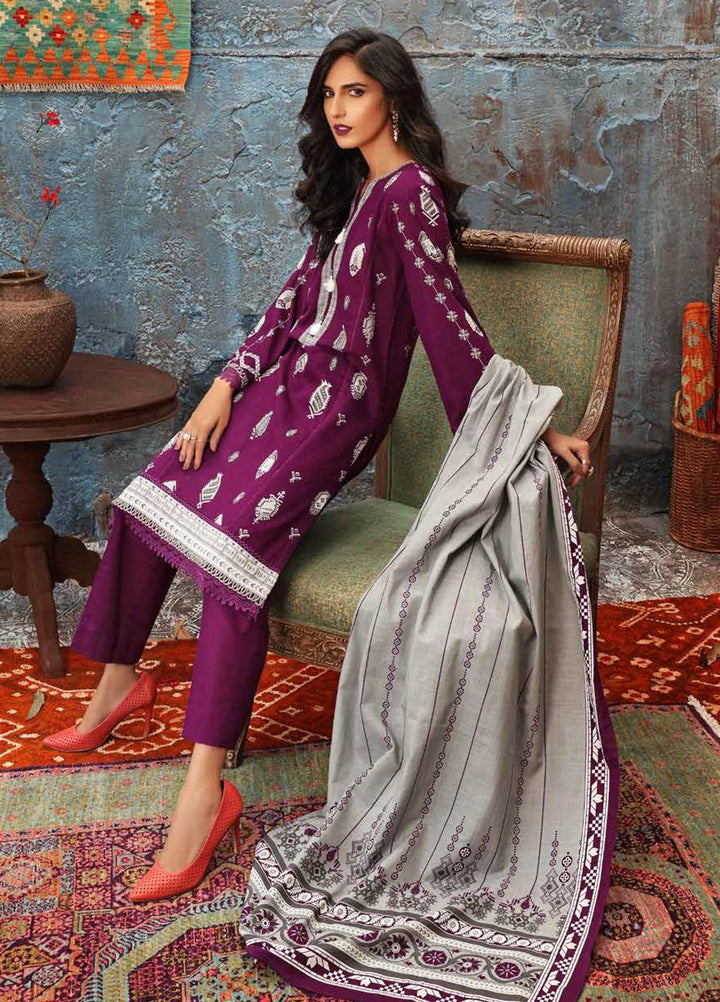 Gul Ahmed Printed Khaddar Suits Unstitched 3 Piece GA21JW K-12034 B - Winter Collection