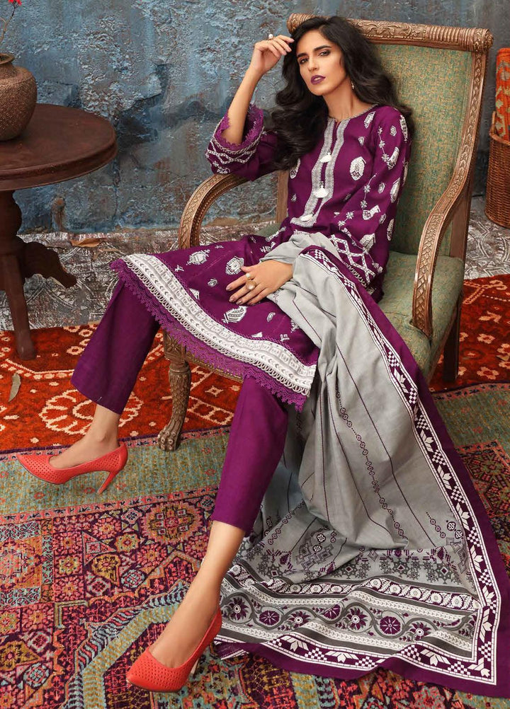 Gul Ahmed Printed Khaddar Suits Unstitched 3 Piece GA21JW K-12034 B - Winter Collection