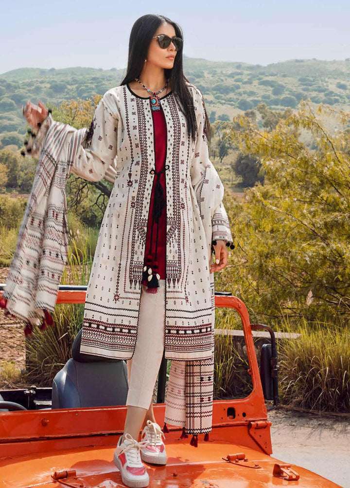 Gul Ahmed Printed Khaddar Suits Unstitched 3 Piece GA21JW K-12043 - Winter Collection