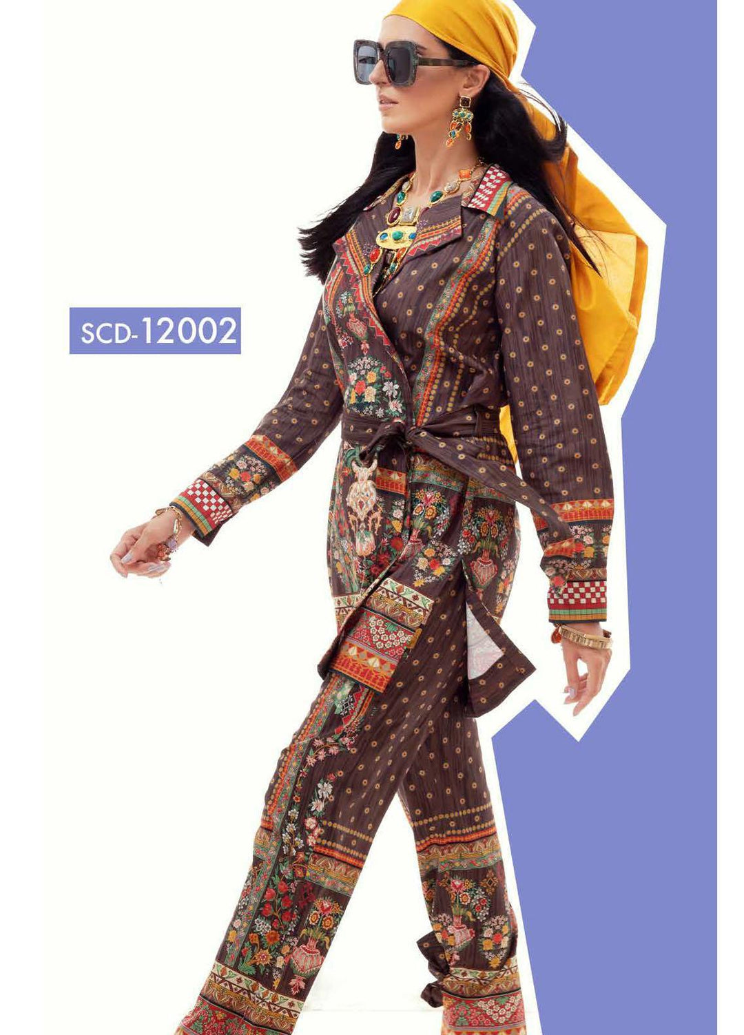 Gul Ahmed Printed Corduroy  Unstitched Kurti GA21JW SCD-12002 - Winter Collection