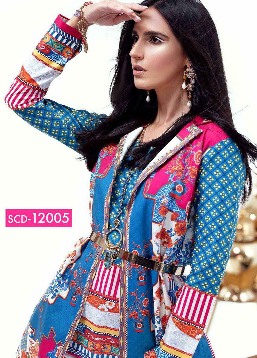 Gul Ahmed Printed Corduroy  Unstitched Kurti GA21JW SCD-12005 - Winter Collection