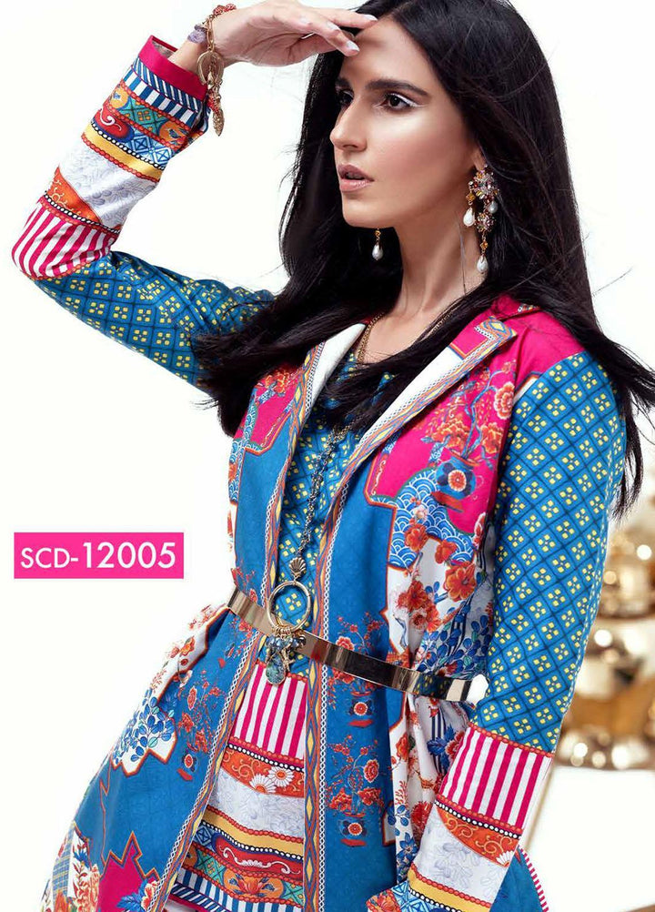 Gul Ahmed Printed Corduroy  Unstitched Kurti GA21JW SCD-12005 - Winter Collection