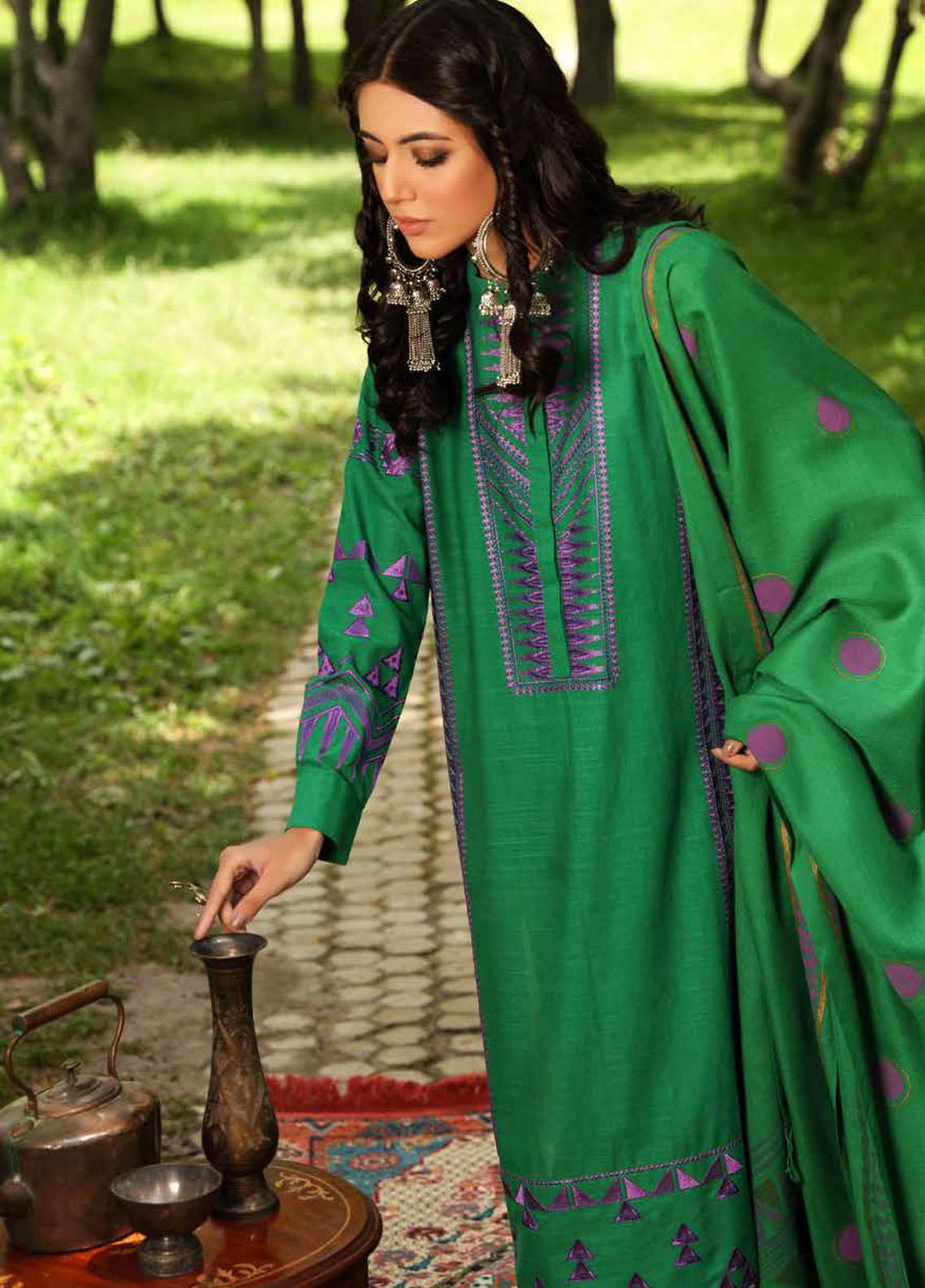 Gul Ahmed Embroidered Khaddar Suits Unstitched 3 Piece GA21JL AP-12041 - Winter Collection