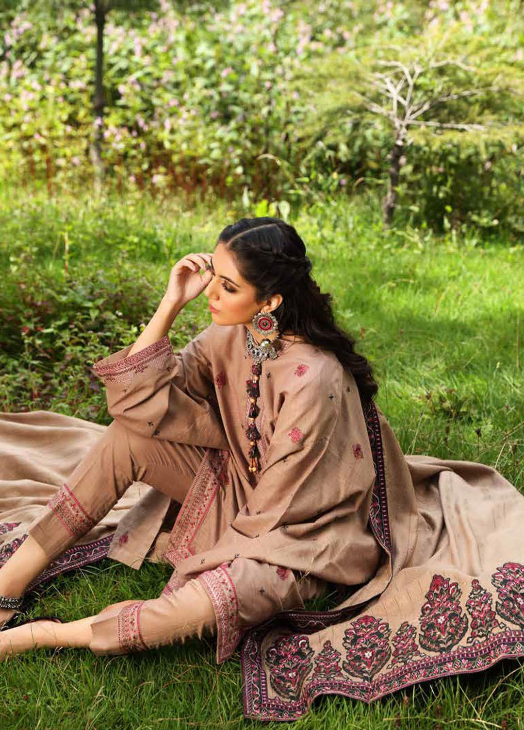 Gul Ahmed Embroidered Khaddar Suits Unstitched 3 Piece GA21JL AP-12062 - Winter Collection