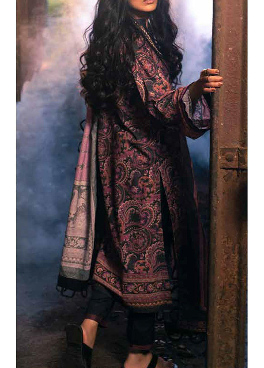 Gul Ahmed Printed Karandi Suits Unstitched 3 Piece GA21JL AY-12025 B - Winter Collection