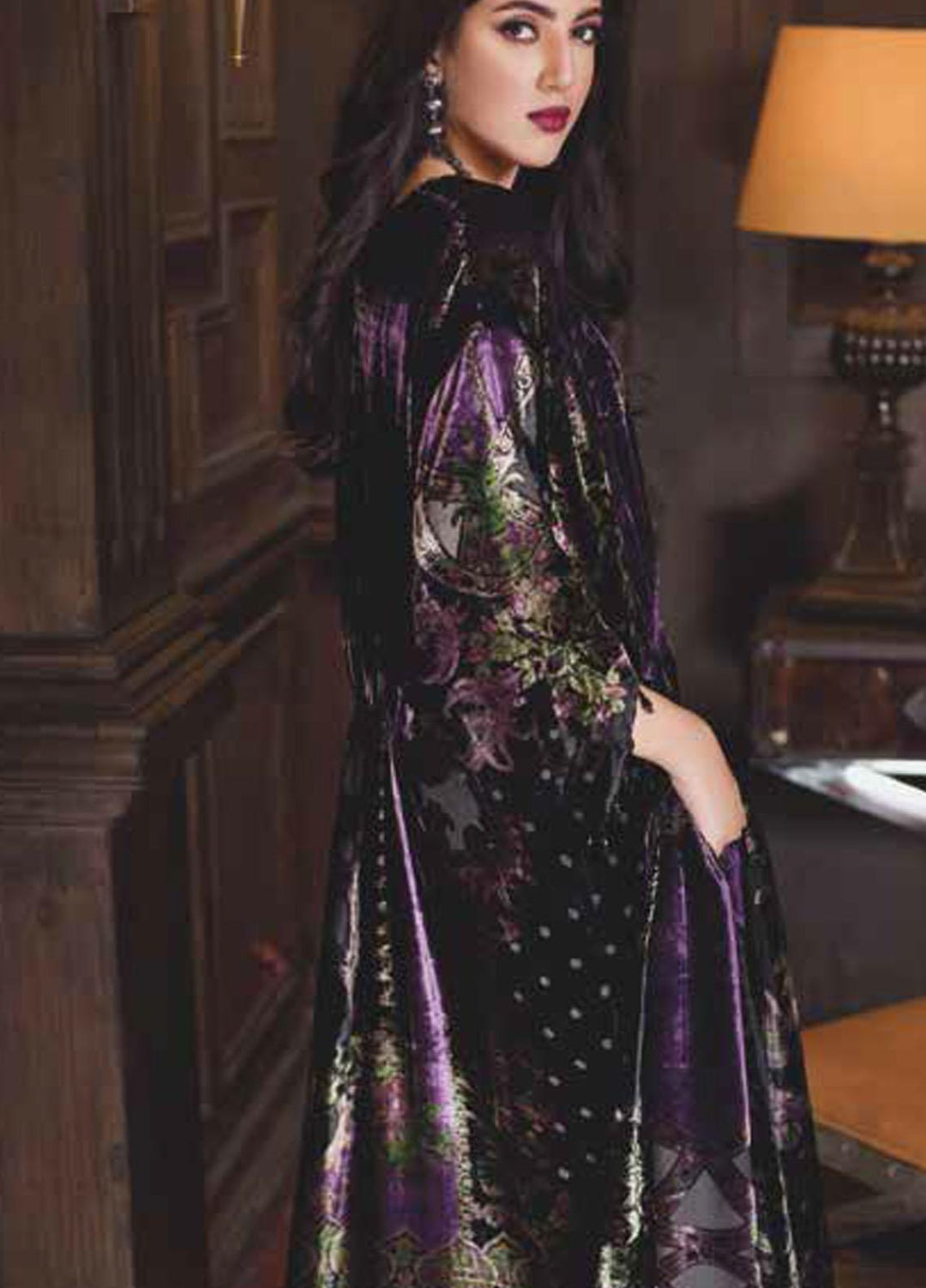 Gul Ahmed Printed Velvet Suits Unstitched 3 Piece GA21JL BVL-12003 A - Winter Collection