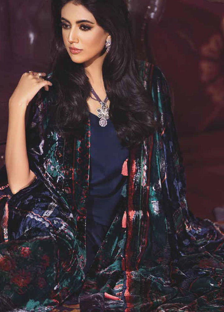 Gul Ahmed Printed Velvet Suits Unstitched 3 Piece GA21JL BVL-12004 A - Winter Collection