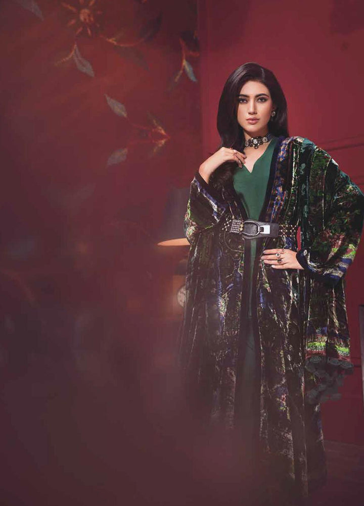 Gul Ahmed Printed Velvet Suits Unstitched 3 Piece GA21JL BVL-12004 B - Winter Collection
