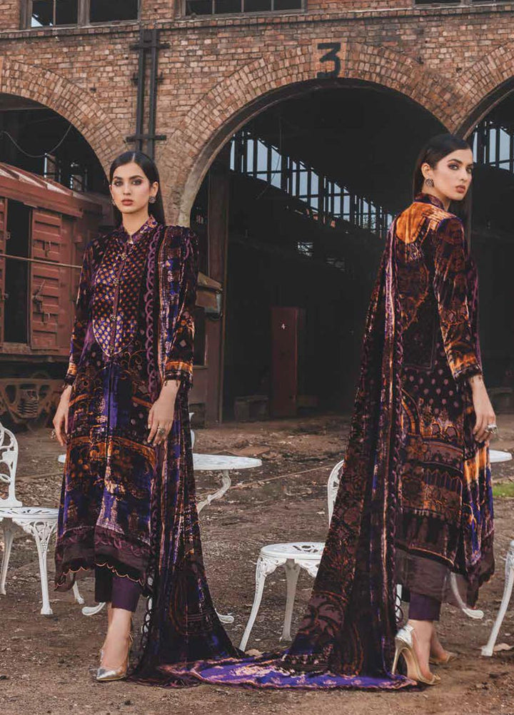 Gul Ahmed Printed Velvet Suits Unstitched 3 Piece GA21JL BVL-12005 A - Winter Collection