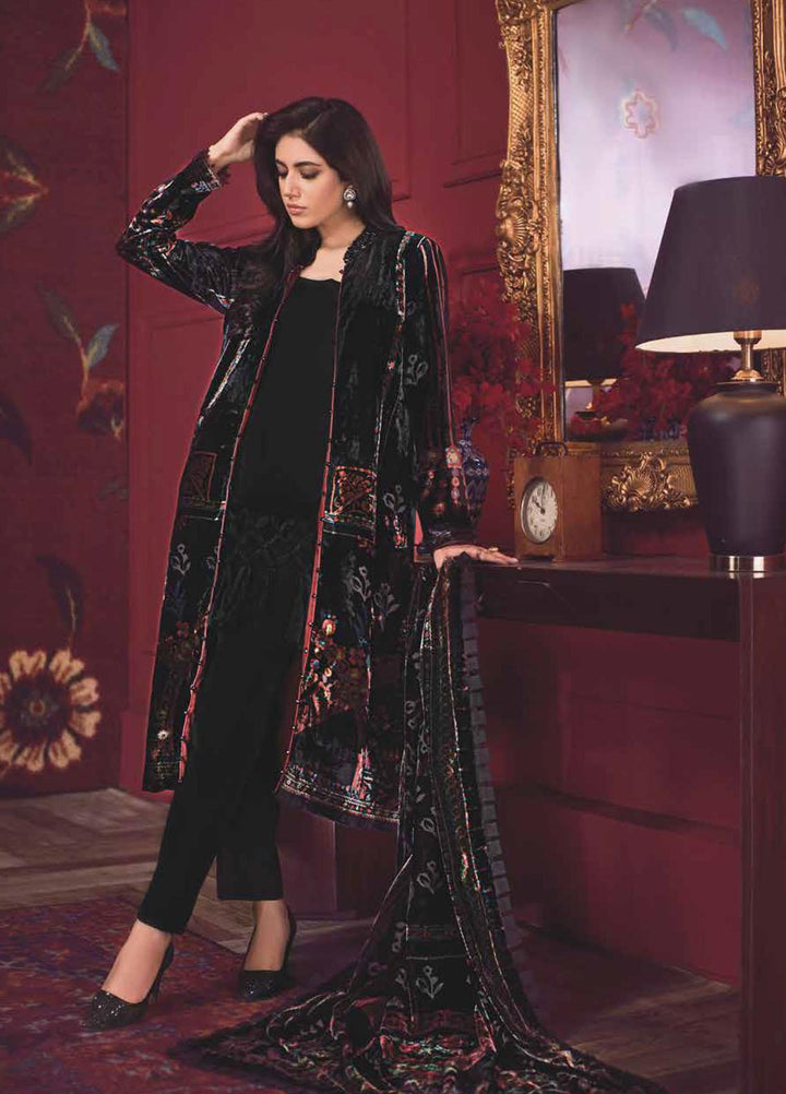 Gul Ahmed Printed Velvet Suits Unstitched 3 Piece GA21JL BVL-12007 A - Winter Collection