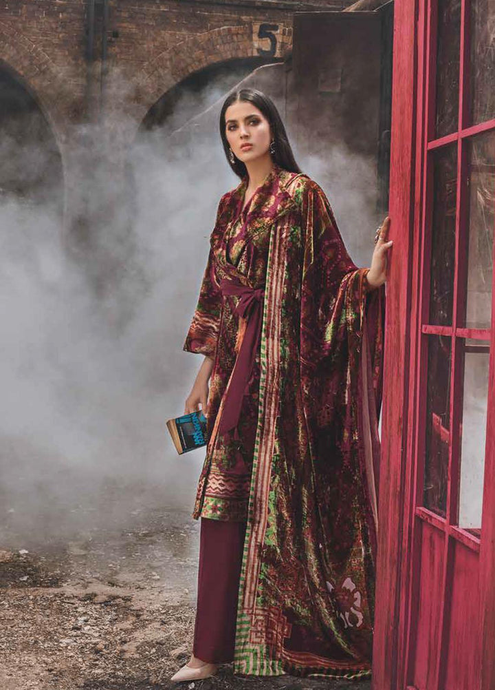 Gul Ahmed Printed Velvet Suits Unstitched 3 Piece GA21JL BVL-12009 A - Winter Collection