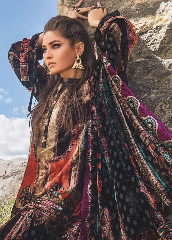 Gul Ahmed Printed Velvet Suits Unstitched 3 Piece GA21JL BVL-12010 A - Winter Collection