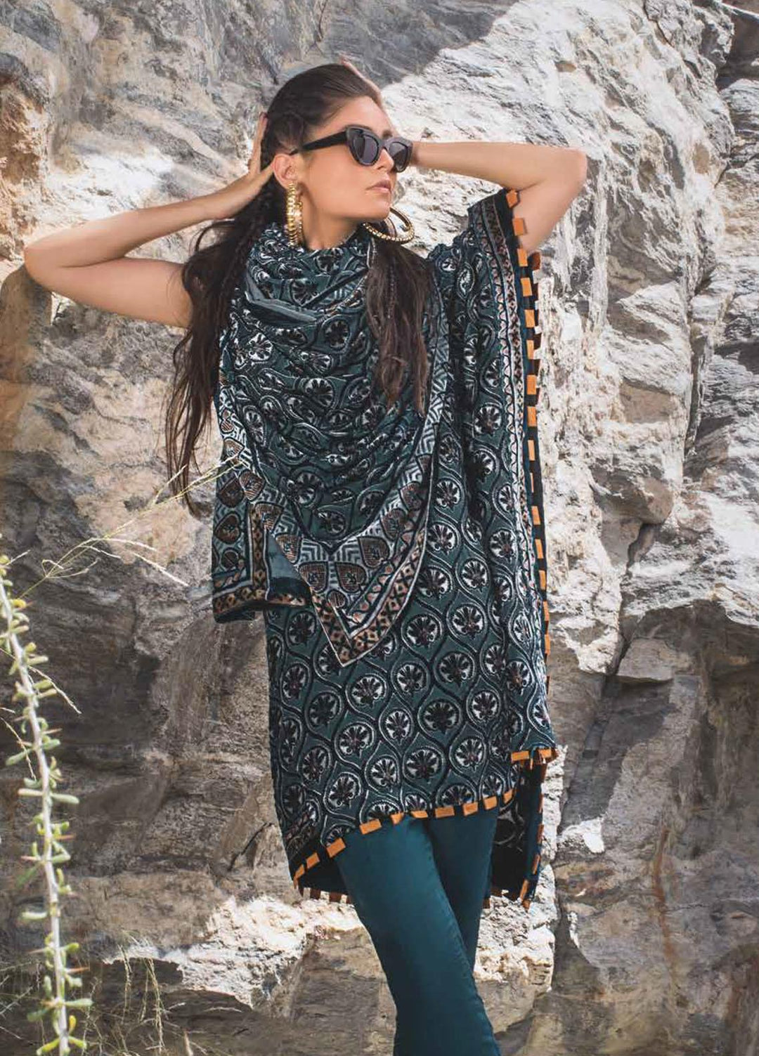 Gul Ahmed Printed Velvet Suits Unstitched 3 Piece GA21JL BVL-12011 A - Winter Collection