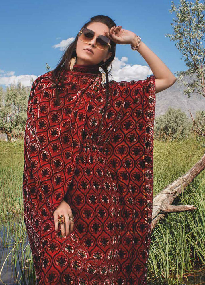 Gul Ahmed Printed Velvet Suits Unstitched 3 Piece GA21JL BVL-12011 B - Winter Collection